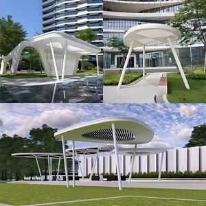 Pavillon paysager en acier inoxydable, structure en acier de forme irrégulière, sculpture de couloir carré de grande envergure pour l'extérieur - Product Image 2