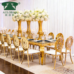 เฟอร์นิเจอร์ห้องโถงโรงแรม เก้าอี้รับประทานอาหารทันสมัยขาสีทอง - Product Image 5