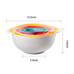 Bát Cầu Vồng Đa Năng Cốc Đo 8 Món Thìa Đo Bộ Đĩa Đo Rây Bột Rổ Thoát Nước Bát Rửa - Product Image 3