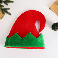 Chapeau d'elfe de Noël rayé rouge et vert avec oreilles d'elfe PAFU Santa Helper