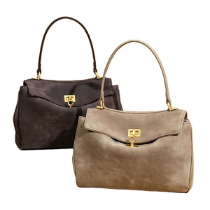 Sacs à main en cuir suédé marron givré pour femmes, design moderne, commande en gros RTS, sac fourre-tout en cuir de vachette, sac à bandoulière pour femmes - Product Image 1