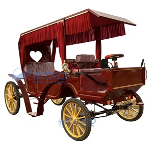 Carruaje Turístico de Caballos 2026, Carruaje Turístico de Doble Función, Carruaje Real Eléctrico con Forma de Corazón Rojo para Bodas - Product Image 1