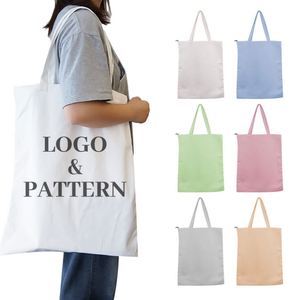 Wholesale High Quality <b>Canvas</b> Cartoon Pattern Long Handle Large Capacity Gym Gift Tote <b>Bag</b> with Custom Printed Logo - Product Image 2
