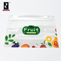 Sac d'aération de fruits transparent de haute qualité avec pochette de fruits frais en matériau PE perforé à fermeture éclair