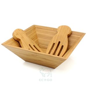 ชุดชามสลัดทำจากไม้ไผ่พร้อมช้อนส้อมชามสลัดและซุปผลไม้ - Product Image 4