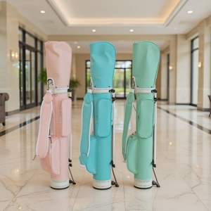 Sac de golf léger couleur macaron avec support, sac de transport simple pour clubs de golf, facile à transporter - Product Image 1