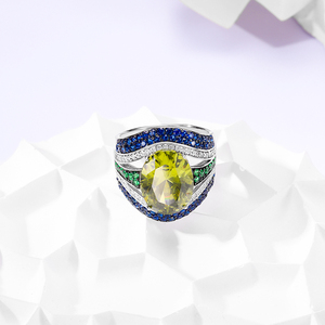 <span class=keywords><strong>Anello</strong></span> di Fidanzamento Religioso di Lusso Vintage Keiyue in Argento 925/Rame con <span class=keywords><strong>Zirconi</strong></span> <span class=keywords><strong>e</strong></span> <span class=keywords><strong>Smeraldo</strong></span> Placcato Oro per Anniversario - Product Image 5