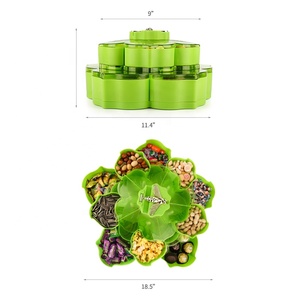 Anjuke Trung Quốc đôi xoay đồ ăn nhẹ Nut khay điện thoại chủ Snack hộp lưu trữ các loại hạt tổ chức trái cây sấy khô tấm bát - Product Image 5