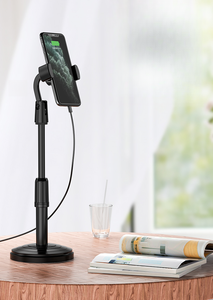 Chiều cao có thể điều chỉnh điện thoại đứng với cơ sở nặng lười biếng giữ bàn 360 ° xoay cho live streaming - Product Image 3