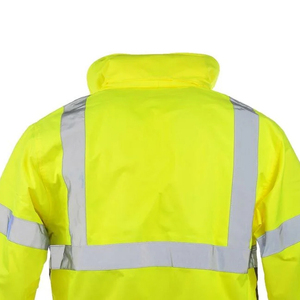 High Visibility Reflective <b>Jacket</b> with Elastic Waist Industrial Workwear for Men - Product Image 6