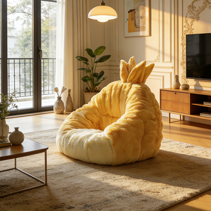 เก้าอี้บีนแบ็กทรงสับปะรดขนาดใหญ่ นุ่มฟู โซฟาพักผ่อนแสนสบาย เก้าอี้พักผ่อนขนาดใหญ่พิเศษ สำหรับห้องนั่งเล่น - Product Image 3