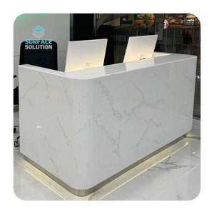 Bán buôn sản xuất 12 mét giá Engineered đá đá nhân tạo Acrylic bề mặt rắn corians tấm cho bàn tiếp tân - Product Image 1