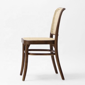 Sedia da pranzo KVJ-8200 moderna in legno di olmo con seduta e schienale in rattan, sedia <span class=keywords><strong>Huffman</strong></span> in legno massello per eventi. - Product Image 2