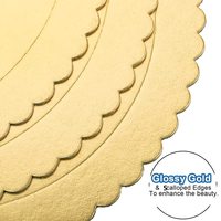 Plateau à gâteau rond en carton à bord festonné doré, vente en gros d'usine, plateau de base pour gâteau avec logo personnalisé, qualité alimentaire, pour boulangerie