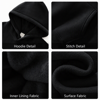Sweat-shirts à capuche d'hiver personnalisés en coton épais polaire uni pour hommes, coupe oversize, décontractés, vierges, vente en gros