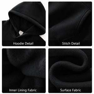Sudaderas con capucha de invierno personalizadas al por mayor, lisas, para <span class=keywords><strong>hombre</strong></span>, extragrandes, informales, de forro polar, de algodón grueso, ropa. - Product Image 2