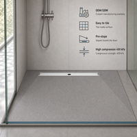 Receveur de douche à profil bas 1200x800 en résine de pierre antidérapant avec drain pour salle de bain