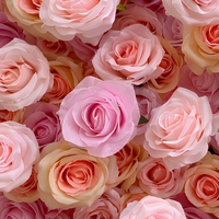 Bouquet de roses artificielles carrées roses BBGS, décoration murale florale en soie moderne faite à la main et durable pour mariage, événement, photomaton