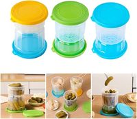 Pot à cornichons et olives en PP de qualité alimentaire, hermétique et étanche, en forme de sablier, pour conserver les cornichons frais