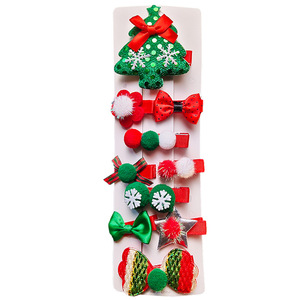 10 pièces/ensemble enfants noël bonhomme de neige arbre pince à cheveux ensemble mignon Sequin princesse bébé rouge diadème arc épingle à cheveux cadeau bébé filles - Product Image 6