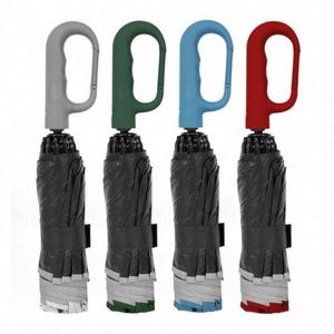 Eco - Friendly UPF 50+ Folding Umbrella Convenient Affordable Umbrella with Bag <b>Hook</b> - Product Image 4
