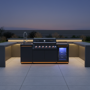 Estación <span class=keywords><strong>de</strong></span> Asado Todo en Uno, Cocina <span class=keywords><strong>Exterior</strong></span> Personalizada, Gabinetes Resistentes a la Intemperie <span class=keywords><strong>de</strong></span> Acero Inoxidable <span class=keywords><strong>para</strong></span> Patio, Jardín y Terraza - Product Image 1