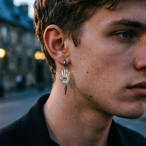 Pendientes Colgantes de Cono con Diseño de Mano del <span class=keywords><strong>Destino</strong></span>, Estilo Punk, para Hombres <span class=keywords><strong>y</strong></span> <span class=keywords><strong>Mujeres</strong></span>, Joyería de Moda - Product Image 4