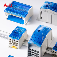 Barre omnibus industrielle UKK pour rail DIN, 31A 1000V, bornier à vis en laiton, bloc de distribution d'alimentation