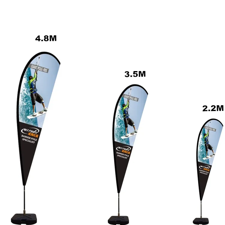 Китайский производитель, 3,5 м, с графическим принтом, с фабрики, красочный водонепроницаемый флаг с перьями, флаг для продвижения