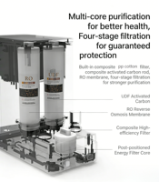 Distributeur d'eau sans réservoir à osmose inverse électrique 100 GPD en plastique, purificateur d'eau chaude/froide pour usage domestique