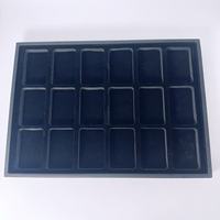 Boîte de rangement pour bijoux à 18 compartiments avec couvercle, plateau transparent pour gemmes, présentoir pour pierres brutes, boîte de pose de bagues, rectangulaire, simplicité