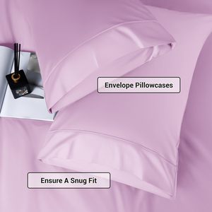 Juego de sábanas King de 4 piezas sábanas de bambú derivadas de rayón refrescante 16 "bolsillo profundo transpirable suave Hotel ropa de cama sedosa - Product Image 6