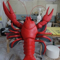 Sculpture géante de crabe en fibre de verre grandeur nature, statue d'homard en fibre de verre pour extérieur