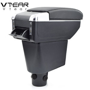 Vtear Boîte de rangement élégante en ABS et cuir PU <span class=keywords><strong>pour</strong></span> <span class=keywords><strong>accoudoir</strong></span> <span class=keywords><strong>avant</strong></span> de voiture avec porte-gobelet USB, accessoires intérieurs <span class=keywords><strong>pour</strong></span> Proton Saga 2015-2018 - Product Image 5