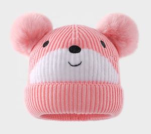 <span class=keywords><strong>Bonnet</strong></span> en jacquard tricoté pour bébé, avec <span class=keywords><strong>pompon</strong></span> en <span class=keywords><strong>fausse</strong></span> <span class=keywords><strong>fourrure</strong></span> sur le dessus - Product Image 6