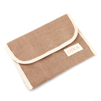 Sacs Cadeaux de Voyage Cosmétiques Écologiques en Jute Naturel avec Rabat et Housse, Personnalisables
