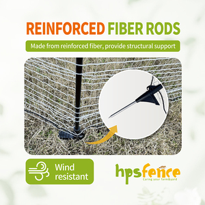Système de clôture électrique pour volailles avec tiges en fibre et piquets 1,15 m x 50 m en PEHD durable résistant aux intempéries – Filet pour poulets - Product Image 4