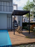 Pergola extérieure en aluminium sur mesure, longueur personnalisée, avec auvent rétractable, pergola en aluminium