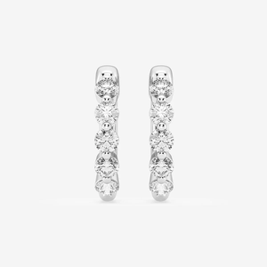 Pendientes de aro flotantes con diamantes cultivados en laboratorio, 7/8 Ctw, joyería moderna y elegante para uso diario y ocasiones especiales - Product Image 3