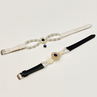Collier réglable pour animaux de compagnie en ABS, style princesse, avec perles et saphirs, orné de fleurs, pour chats et petits chiens