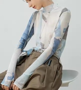 T-shirt Crop Top da donna con Design a blocchi di colore a contrasto di nuovo stile con logo personalizzato a manica lunga da donna - Product Image 6
