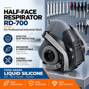 Demi-masque respiratoire à double cartouche EN140 pour la peinture au pistolet et la protection contre la poussière – Vente en gros - Product Image 2