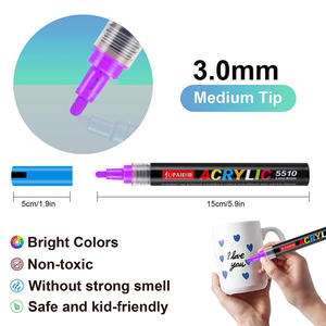 Rotulador de pintura acrílica de 36 colores, pintura de roca, piedra, cerámica, vidrio, madera, lienzo, bricolaje, suministros de dibujo <span class=keywords><strong>para</strong></span> marcar grafiti - Product Image 4