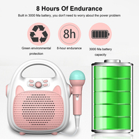 Micrófono Altavoz Karaoke Inalámbrico para Niños, Alcance de 10 Metros, Batería de 1200 mAh, 5 Horas de Duración, Alta Calidad de Sonido para Niños y Niñas