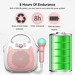 Microphone karaoké sans fil pour enfants, portée de 10 m, batterie 1200 mAh, 5 heures d'autonomie, haute qualité sonore, pour garçons et filles - Product Image 3