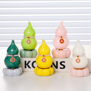Ornement en céramique en forme de gourde multicolore, décoration de bureau Feng Shui pour la maison, le bureau, cadeau - Product Image 2