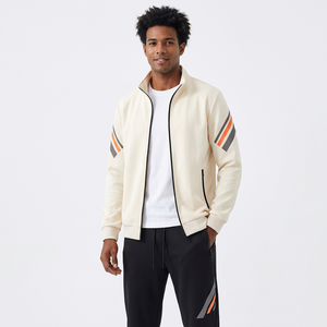 Conjunto deportivo de 2 piezas para hombre, con chaqueta con cremallera y cuello alto, pantalones deportivos casuales para primavera. - Product Image 4