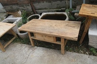 Table basse en bois d'orme ancien, mobilier traditionnel recourbé, rustique et naturel, table basse