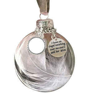 RubySub – boules de noël rondes décoratives suspendues, ornements d'arbre de noël commémoratif à Sublimation vierge - Product Image 1