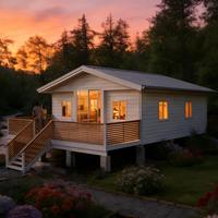 Bungalow préfabriqué haut de gamme 20, 30 ou 40 pieds, 1 à 3 chambres, maisonnette mobile, lodge extérieur pliable en acier